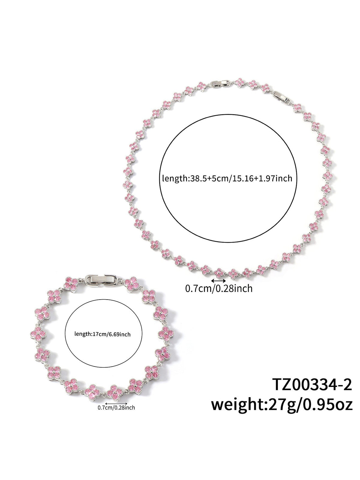 Colorful Clover Diamond Bracelet Necklace