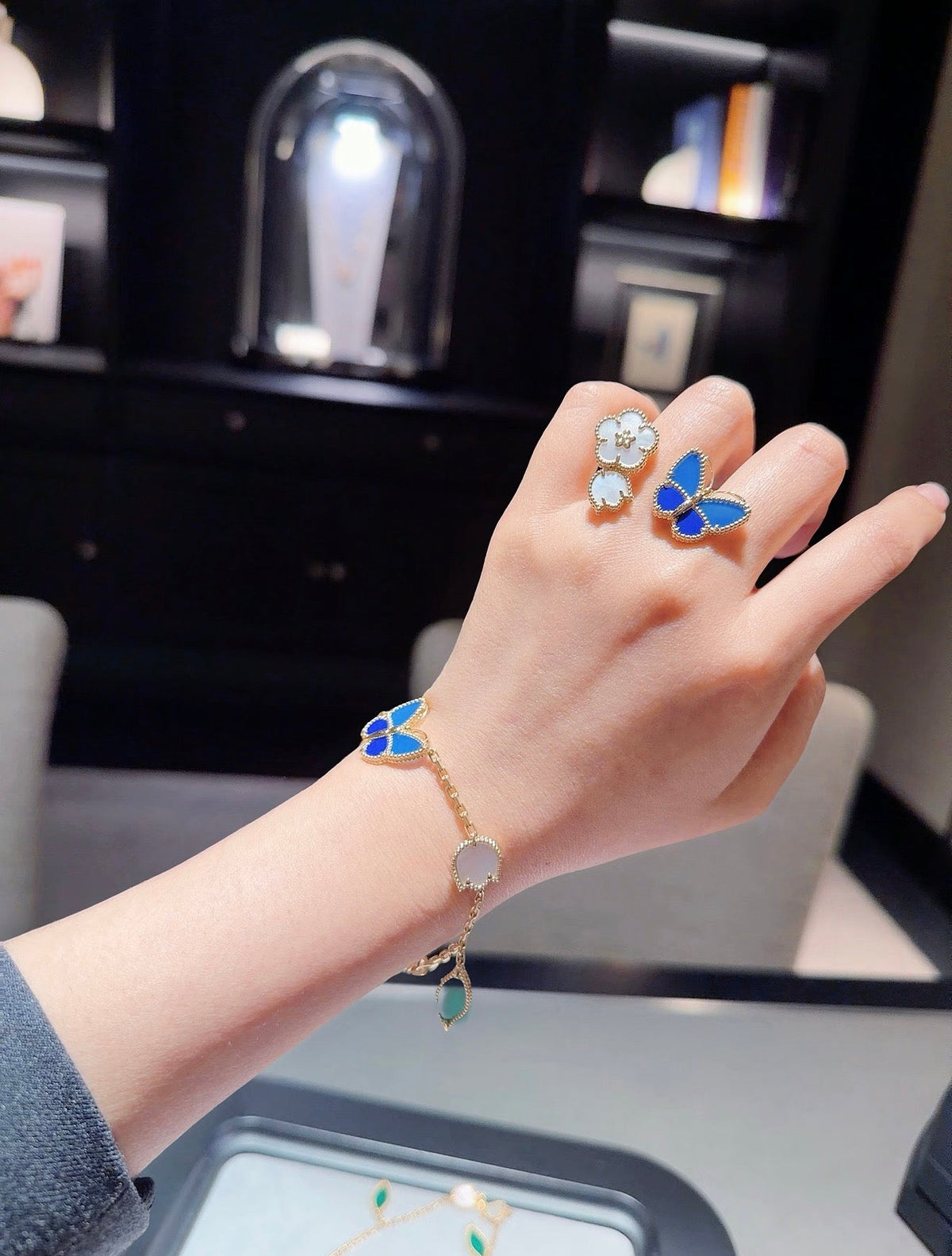 VCA Blue Butterfly Bracelet