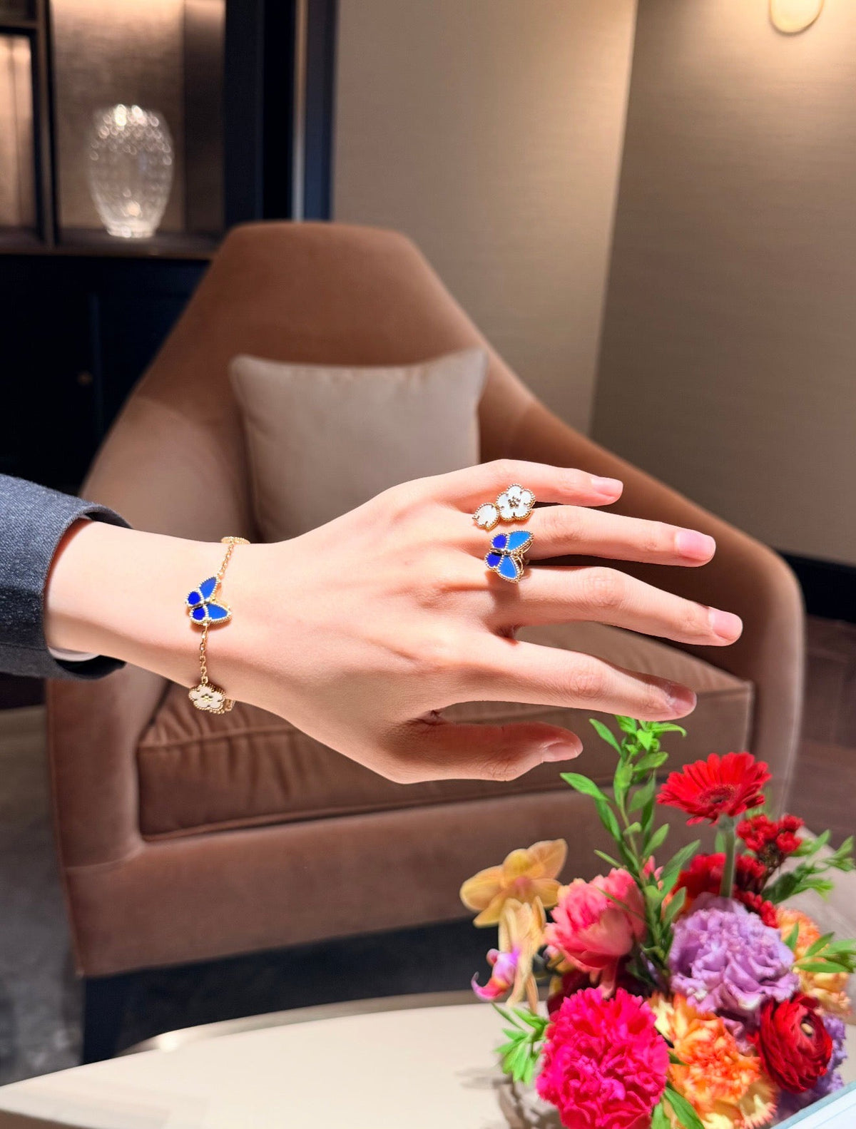 VCA Blue Butterfly Bracelet